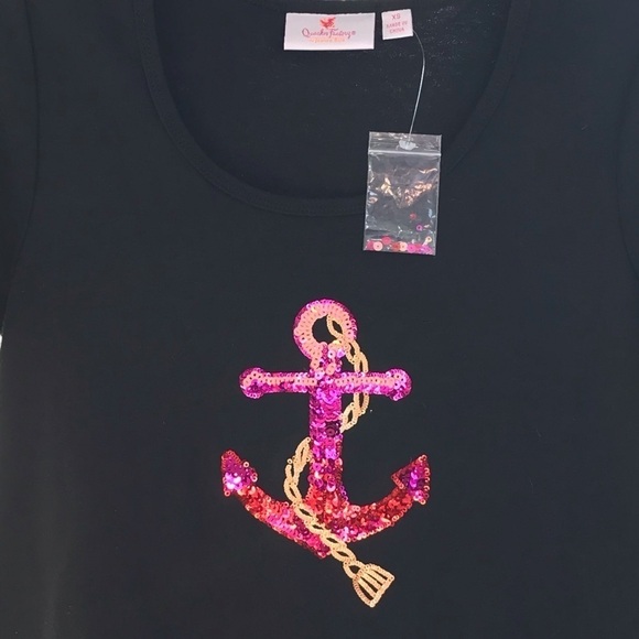 Quaker Factory Woman’s Short Sleeve Sequin Anchor Dress Cover Up Boat Dress XS - Picture 2 of 3